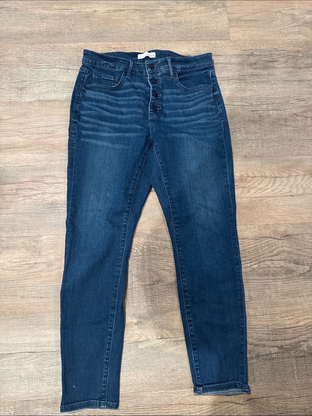 Women’s Dark Blue High-Rise Button-Fly Jeans